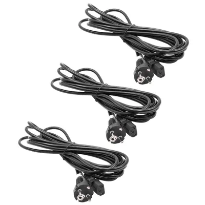 Produktbild von vhbw 3x Netzkabel Schutzkontaktstecker für Kaltgeräte z.B. PC Monitor Computer Drucker - C13 Buchse, 5 m