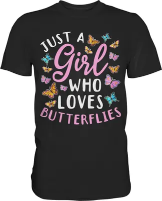 Produktbild von Mädchen liebt Schmetterlinge T-Shirt – Black / 5XL