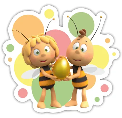 Produktbild von Spreadshirt Die Biene Maja 3 Maya und Willi Sticker Aufkleber, 10 x 10 cm, Mattweiß