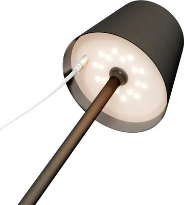 Zdjęcie produktu dla Bezprzewodowa lampka stołowa LED, wysokość 37 cm, z obsługą dotykową, ciepła biel, czarna