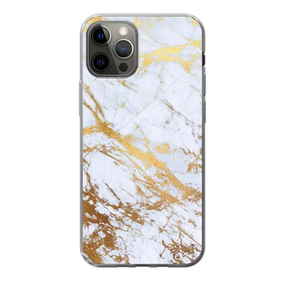 Produktbild von MuchoWow® Handyhülle Schutzhülle Hülle für iPhone 13 Pro Marmor - Gold - Weiß - Luxe - Marmoroptik - Glitzer Silikon Softcase Handy Hülle - Handy-Tasche