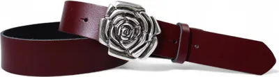 Produktbild von Ledergürtel Damen Echtleder 4 cm, Rosen-Schnalle altsilber, Motiv, FRONHOFER