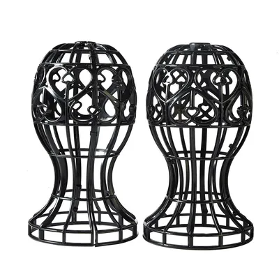 Produktbild von 2er-Set Perückenständer aus Kunststoff ,hohles Kopfdesign, geeignet für große Echthaarperücken,langes oder kurzes Haar, ideal für Zuhause oder Salon