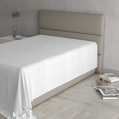 Immagine prodotto di Lenzuolo con angoli, 100% cotone, bianco, per letto singolo, 150 x 300 cm