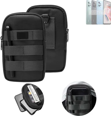 Produktbild von K-S-Trade Holster Gürtel Tasche kompatibel mit Xiaomi Redmi Note 12 4G Handy Tasche Schutz Hülle dunkel-grau viele Fächer, 1x