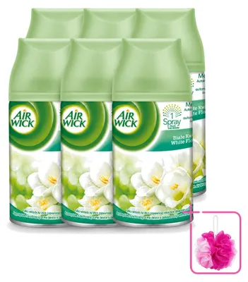 Produktbild von 6 x Air Wick Freshmatic Nachfüller - Jasmin und weiße Blumen - 250 ml - Sparpackung - 6 Stücke