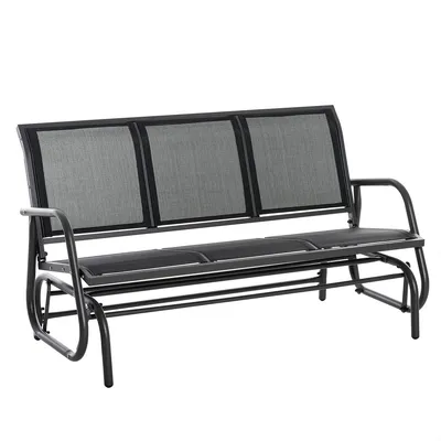 Produktbild von 3-Sitzer Gartenbank als Gartenschaukel Schaukelstuhl Sitzbank Parkbank 151x75x85cm Schwarz