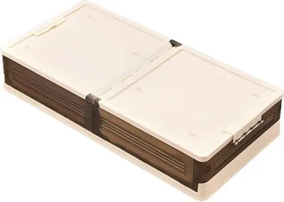 Image de Coffre de rangement sous lit avec tiroirs, monté sur roulettes et doté d'un couvercle transparent, 40 L, noir-gris, sans plis