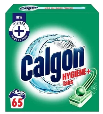 Zdjęcie produktu dla Tabletki Do Czyszczenia Pralki Zmiękczacz Wody Calgon Hygiene Plus 65 Szt.