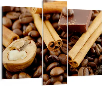 Produktbild von Bild auf Leinwand - Leinwandbild - Gerösteter Kaffee Aroma Schokolade - 95x80cm - Wand Bild - Wanddeko - Leinwanddruck - Bilder - Kunstdruck - Leinwand bilder - Wandkunst - CB95x80-0394