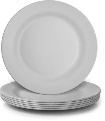 Obrázek produktu pro Šedý 6dílný talíř, 25 cm, nerozbitný, bez BPA, lehký