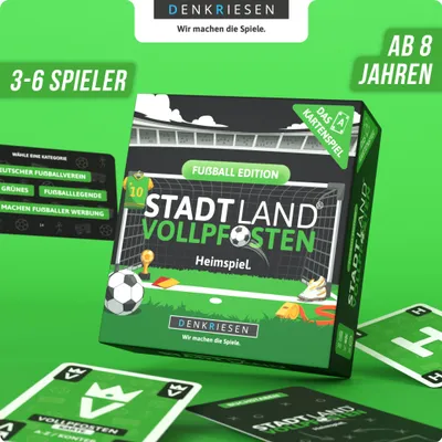 Produktbild von Stadt Land Vollpfosten® Fußball Edition – "Heimspiel." | Das Kartenspiel