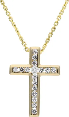 Produktbild von JuwelmaLux Anhänger Kreuz 333/000 (8 Karat) Gold synth Zirkonia JL30-02-3209