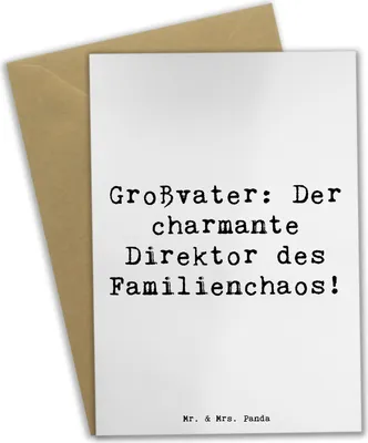 Produktbild von Mr. & Mrs. Panda babykarte Spruch Großvater Direktor - Weiß - Geschenk, Liebe, einladungskarten, hochzeitskarten, Grußkarten, Familie, Familienmitglieder, Handarbeit, für