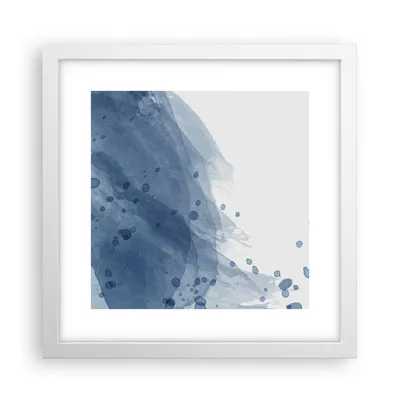 Produktbild von Gerahmtes Poster - Weißer Rahmen - Blau Weiß Hintergrund - 30x30 cm - Wand Bild - Wanddeko - Wandbilder - Kunstposter - Wandposter - Bilderrahmen - Bilder - Kunstdruck - P2WAC30x30-5088