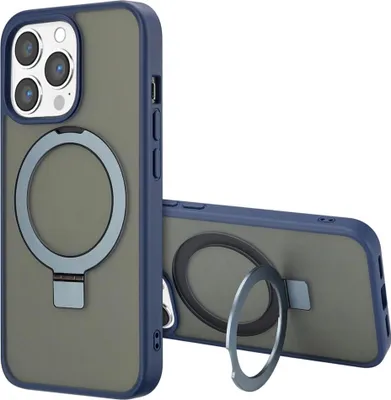 Image de Accezz Ring Stand Backcover avec MagSafe pour l'Apple iPhone 13 Pro Max - Bleu