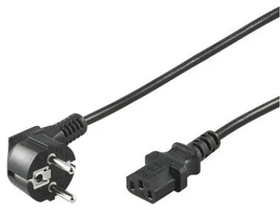 Produktbild von Kaltgeräte-Anschlusskabel C13 >  Schutzkontakt-Stecker (schwarz, 1,5 Meter, abgewinkelter Stecker)