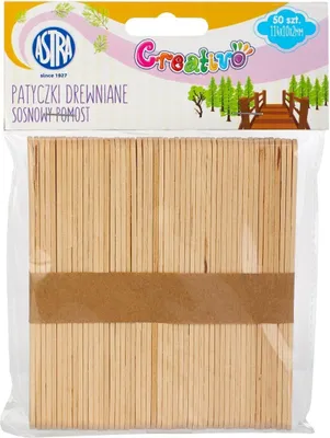 Obrázok produktu pre Patyczki drewniane sosnowe do prac plastycznych, 50 szt.