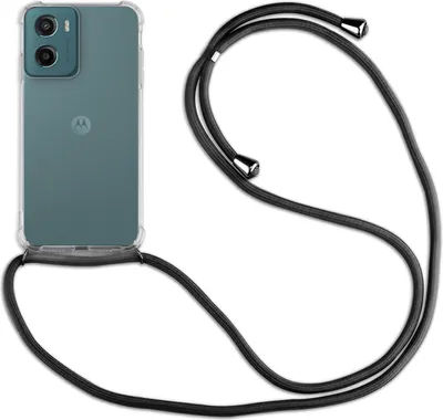 Produktbild von Handykett für Motorola Moto G05 / Moto E15 Hülle mit Kordel Handyhülle mit Band in Schwarz