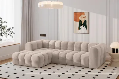 Produktbild von Kaiser Möbel Ecksofa L-form BALOO L, Chenille-Stoff Moly, Beige, Links
