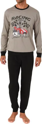 Produktbild von Normann Herren langarm Schlafanzug Pyjama mit Frontprint ; grau , 58