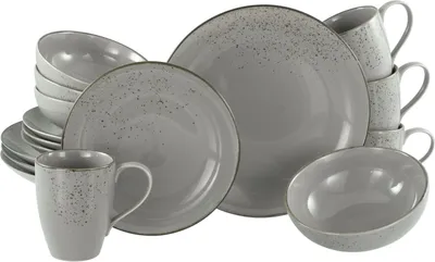 Obrázok produktu pre CreaTable, 22410, Nature Collection Stone, Kombiservice 16-tlg, Porzellan
