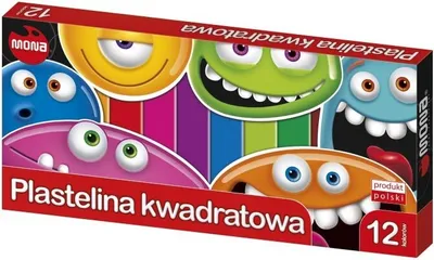 Produktbild von Quadratische Knetmasse 12 Farben Mona