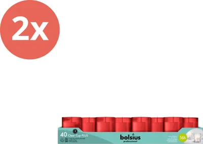 Obrázok produktu pre Bolsius - Horeca číre hrnčeky - 49/42 - 40 kusov v balení - červená - hodnotné balenie - 80 kusov - 2 balenia