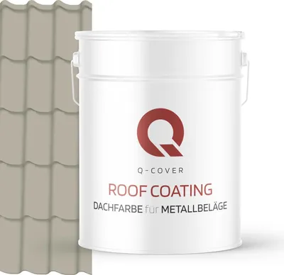 Produktbild von Dachfarbe Metall 10L Matt Kieselgrau RAL 7032, wetterfest, UV- & rostbeständig Q-COVER