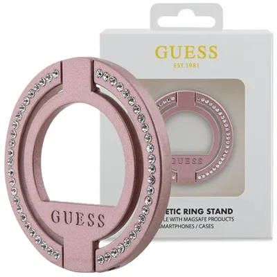 Produktbild von Guess MagSafe Ringständer GUMRSALDGP rosa/rosa Strass Handyhülle