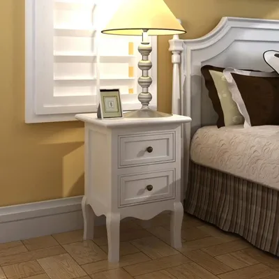 Image de Maison Exclusive - Ensemble de 4 tables de chevet à 2 tiroirs, MDF blanc