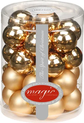 Produktbild von Weihnachtskugeln 28 Stk 3cm Brokatgold