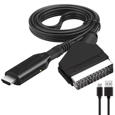 Produktbild von SCART-zu-HDMI-Konverter - Video- und Audioadapter - Bis zu 1080p - Umschaltung 720p/1080p - NTSC/PAL - 1-m-Kabel - USB-C-Stromversorgung