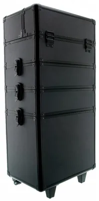 Produktbild von Kosmetikkoffer Red-Ice schwarz 4-teilig auf Rollen Aluminium 80cm