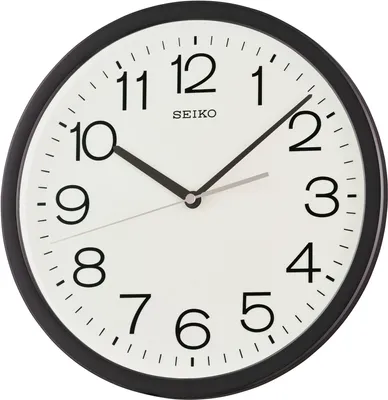 Produktbild von Seiko Wanduhr schwarz, 30 cm, Quarz, moderne Wanddeko, Uhrzeit