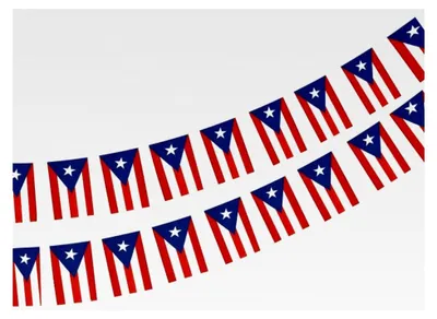 Produktbild von Puerto Rico-Flagge, 40 Stück, Girlande 11,4 m, spanische Wimpel, Nationalflagge 14 x 21 cm für Dekorationen