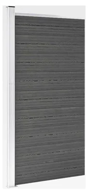 Produktbild von Zaunelement Gartenzaun Sichtschutzzaun Lamellenzaun Windschutzzaun Terrasse Stecksystem Lärmschutz WPC 95x186cm Grau