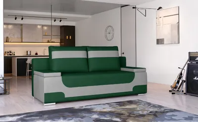 Obrázok produktu pre Rozkladacia pohovka 200x92 cm tmavozelená / svetlosivá (zamat)