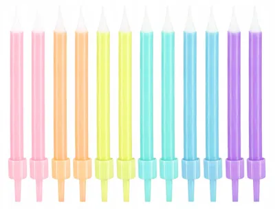 Produktbild von PartyPal Geburtstagskerzen Pastell Bunt 12 Stück