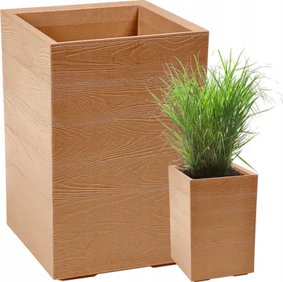Obrázek produktu pro Květináč Lamela | kostkovaný | 40x60cm | přírodní dřevo