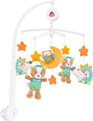 Image de Mobile musical « Animaux de la forêt » 65 cm Ø 40 cm, mélodie blanche