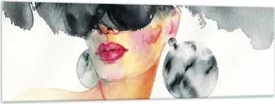 Produktbild von Bilder auf glas - Einteilig - Aquarell Modell Brille - 160x50cm - Glasbilder - Wandbilder - Bilder - zum Aufhängen bereit - Wanddekoration aus Glas - Glas Bilder - Wandbild auf Glas - GAB160x50-4678