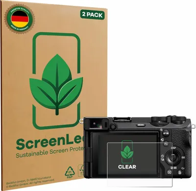 Produktbild von 2x ScreenLeaf Schutzfolie für Sony Alpha 6700 nachhaltiger Displayschutz Display Schutz Folie Klar Transparent