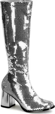 Obrázok produktu pre SPECTACUL-300SQ Dámske čižmy Bordello, Silver , EU 44, US 14