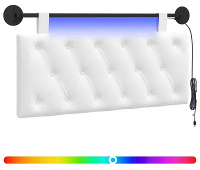 Produktbild von Hängendes Kopfteil Mit LED Licht Weiß Stoff