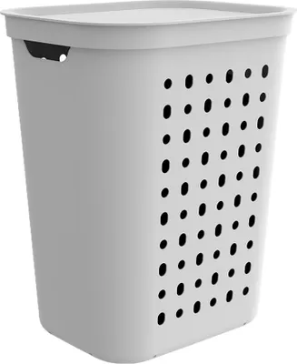 Produktbild von Rotho Wäschesammler 55L Jona - Wäschekorb groß - Wäschetruhe 43,2 x 35,5 x 53,3 cm - Wäschebox mit Deckel - Wäsche Sammler aus Kunststoff