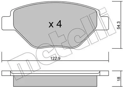 Produktbild von METELLI Bremsbeläge Satz Vorne Bremsklötze für RENAULT MEGANE II (BM0/1, CM0/1) 22-0543-0