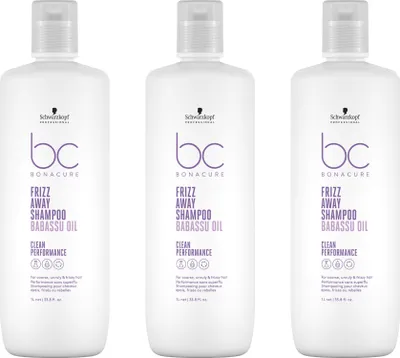 Produktbild von BC Bonacure Frizz Away Shampoo 3x1000 ml