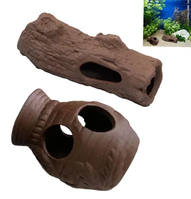 Keramik-Höhlen Aquariumdekoration, 2er-Set, für Garnelen