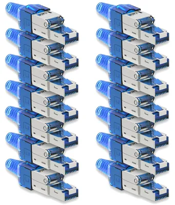 Produktbild von Netzwerkstecker Cat7 CAT 7 RJ45 Stecker 14x Steckverbinder werkzeuglos geschirmt